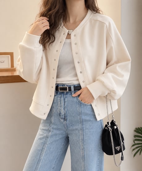 casual loose bomber jacket /2color FL3762