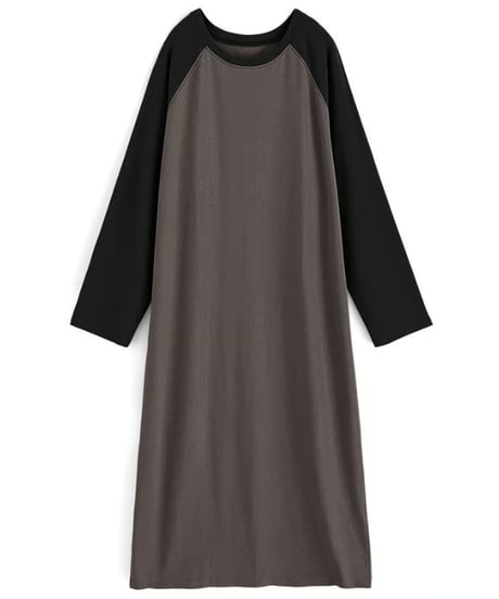 cotton raglan long dress /2color　FL3736