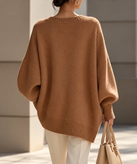 v-neck oversized knit /6color FL3760