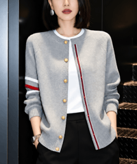 striped trim cardigan /4color　FL3751