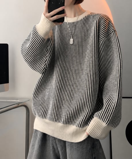 striped pullover sweater /3color FL3764