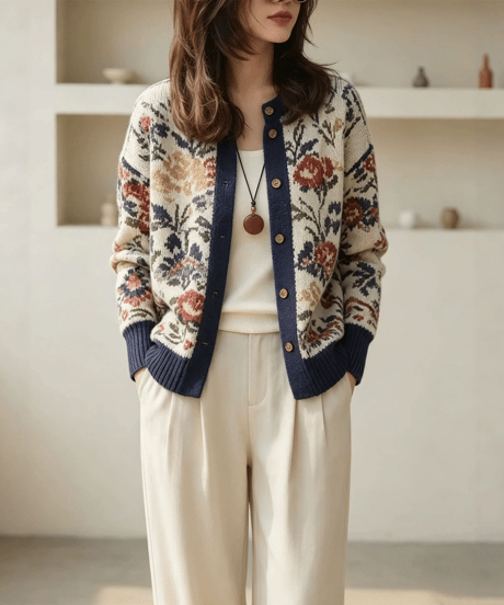 vintage floral cardigan　FL3749