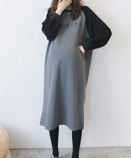 raglan sleeve long dress /2color　FL3735
