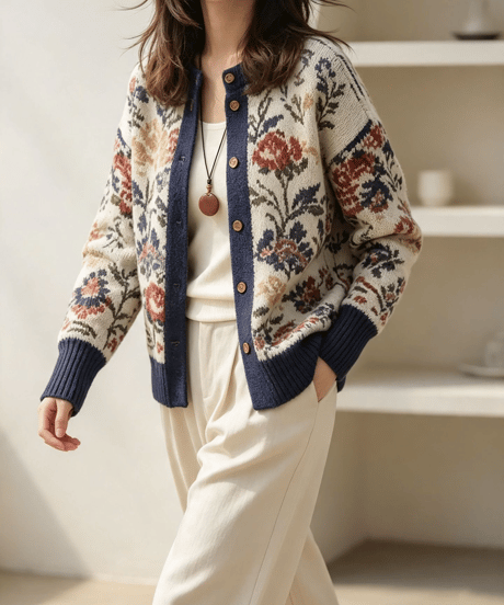 vintage floral cardigan　FL3749