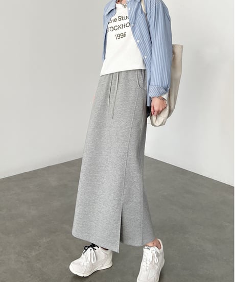 cotton sweat long skirt /2color　FL3738