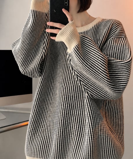 striped pullover sweater /3color FL3764
