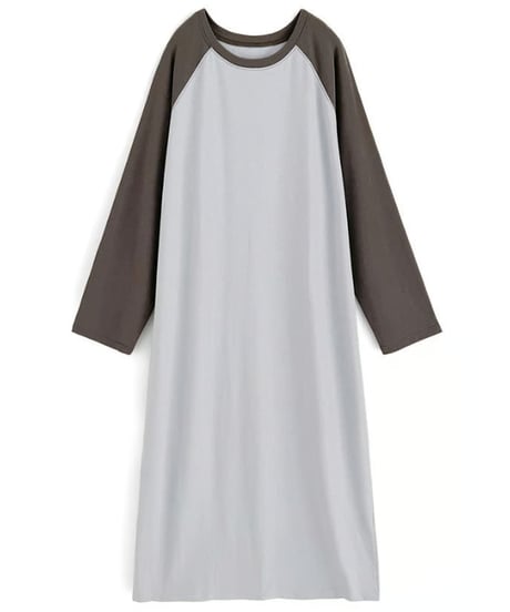 cotton raglan long dress /2color　FL3736