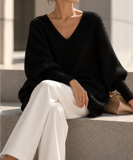 v-neck oversized knit /6color FL3760