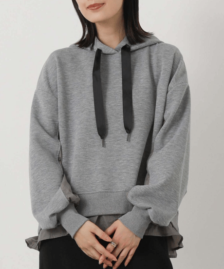 layered hoodie sweatshirt　FL3727