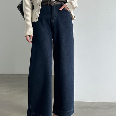 classic wide leg denim pants　un2167