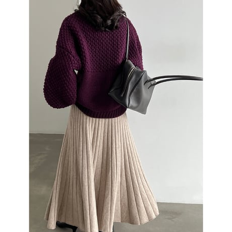 textured chunky knit pullover　/2color　un2172