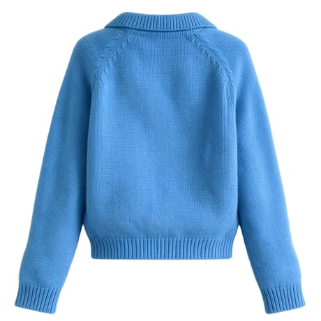 soft collar knit cardigan　/3color　un2156