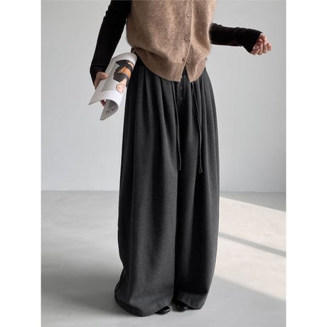 high waist tuck wide leg pants　un2224