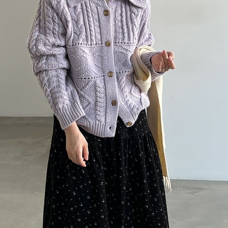 heritage cable knit cardigan　/2color　un2150