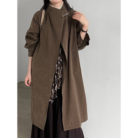 stand collar loose trench coat　/2color　un2169