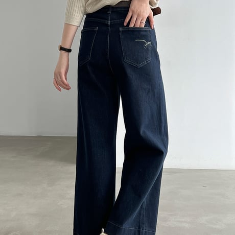 classic wide leg denim pants　un2167