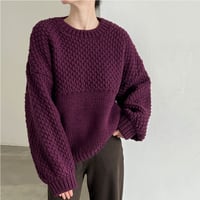 textured chunky knit pullover　/2color　un2172