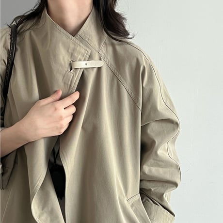 stand collar half trench coat　/2color　un2174