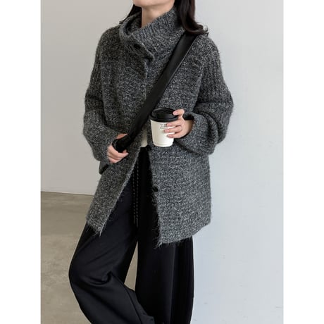 mélange boucle knit cardigan　/3color　un2149