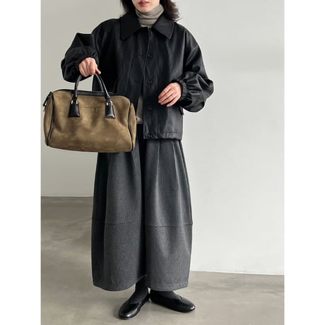 ribbed volume wide pants　/2color　un2154