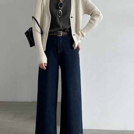 classic wide leg denim pants　un2167