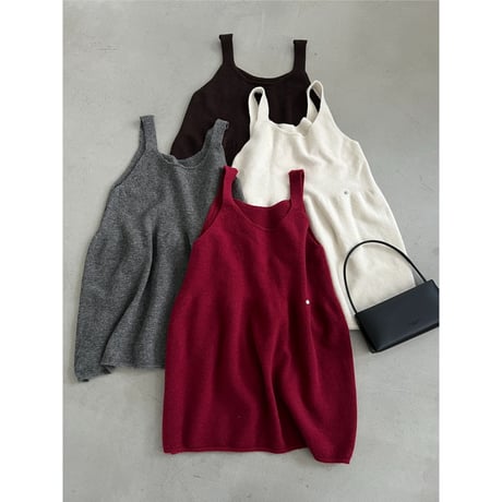 soft balloon knit jumper dress　/4color　un2186