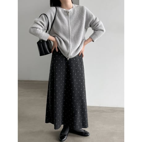 soft knit double zip cardigan　/4color　un2168