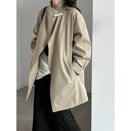 stand collar half trench coat　/2color　un2174