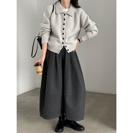 ribbed volume wide pants　/2color　un2154