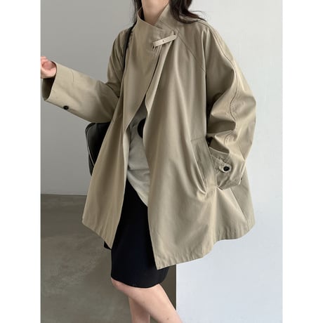 stand collar half trench coat　/2color　un2174