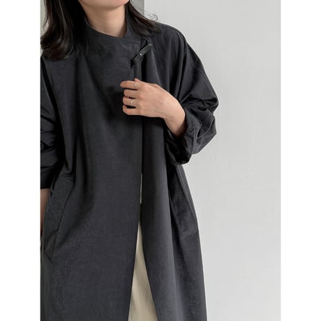 stand collar loose trench coat　/2color　un2169