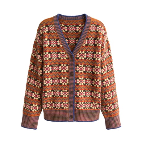 vintage jacquard knit cardigan & pullover　un2158