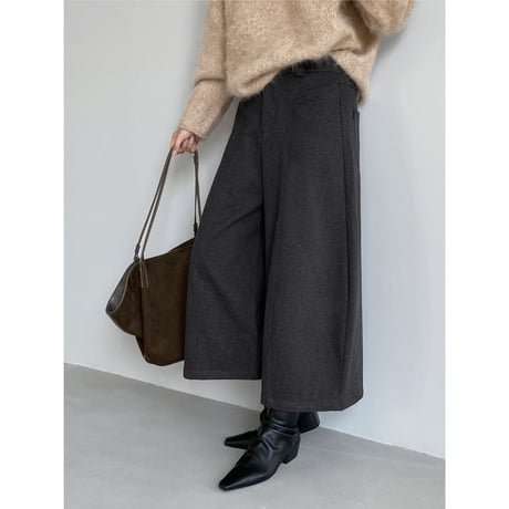 structured tuck wide leg pants　/2color　un2226
