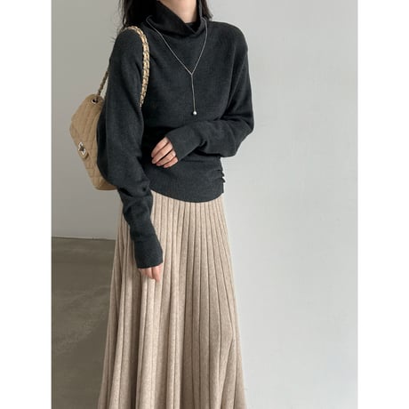 elegant side button knit　/5color　un2160