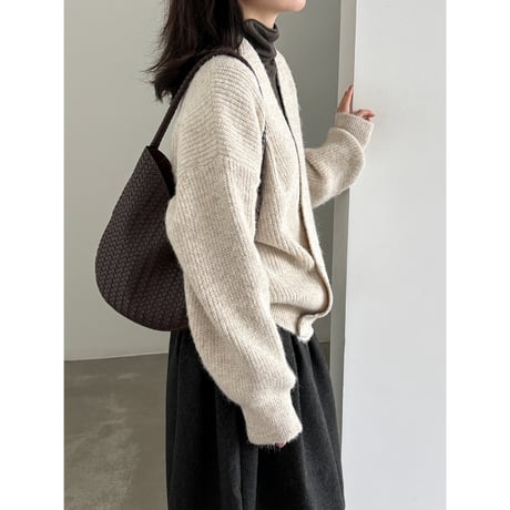 soft brushed v-neck knit cardigan　/3color　un2164