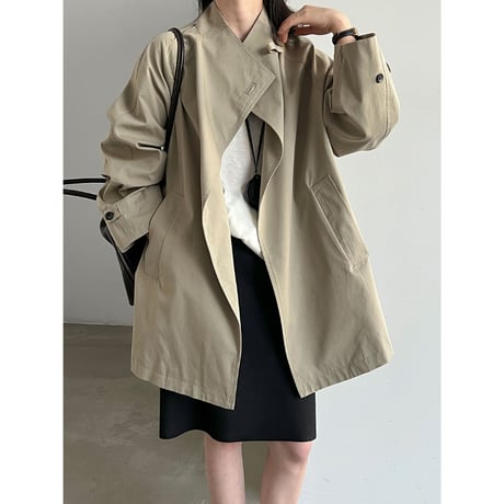stand collar half trench coat　/2color　un2174