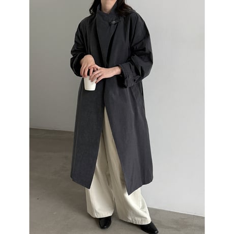 stand collar loose trench coat　/2color　un2169