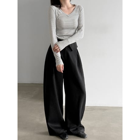 modern flap wide pants　/2color　un2148