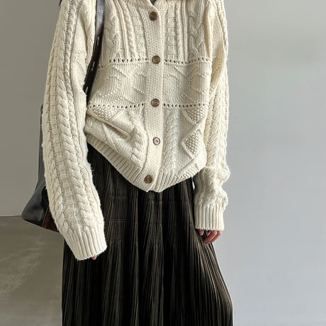 heritage cable knit cardigan　/2color　un2150
