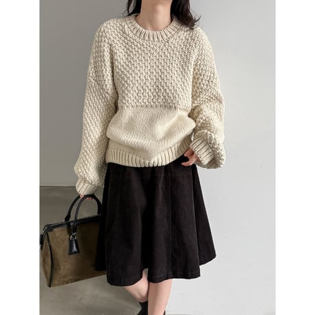textured chunky knit pullover　/2color　un2172