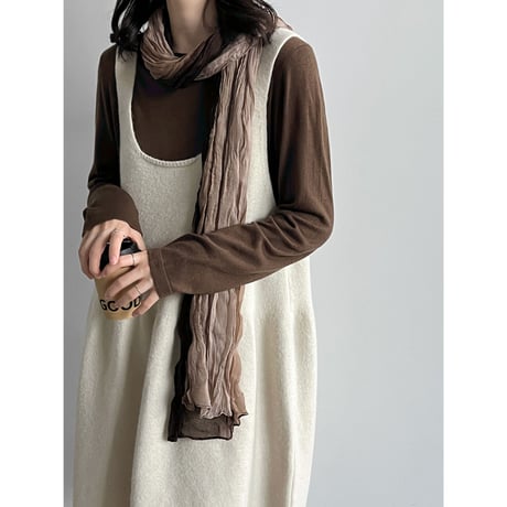 soft balloon knit jumper dress　/4color　un2186