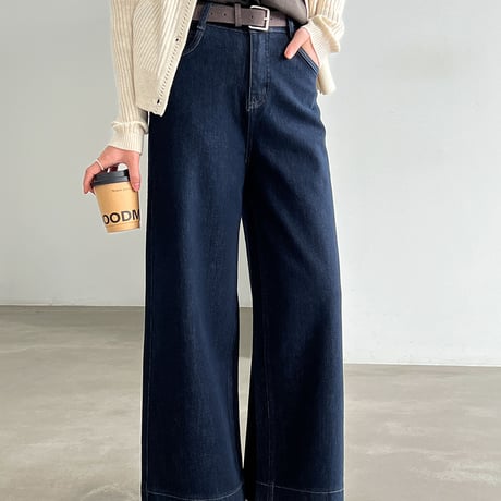 classic wide leg denim pants　un2167