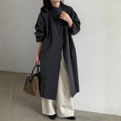 stand collar loose trench coat　/2color　un2169