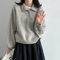 relaxed polo collar knit　/3color　un2155