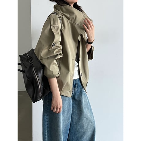 oversized short trench jacket　/2color　un2175