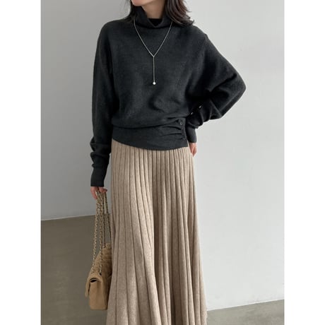 elegant side button knit　/5color　un2160