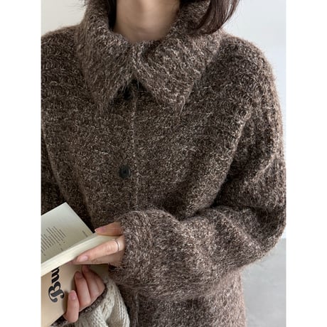 mélange boucle knit cardigan　/3color　un2149