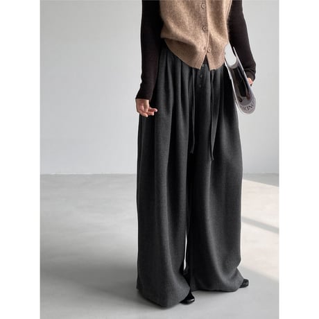 high waist tuck wide leg pants　un2224