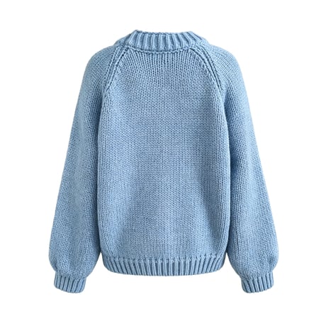 chunky knit v-neck pullover　/2color　un2171