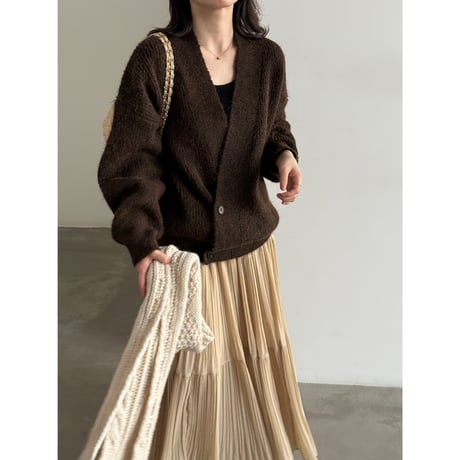 soft brushed v-neck knit cardigan　/3color　un2164
